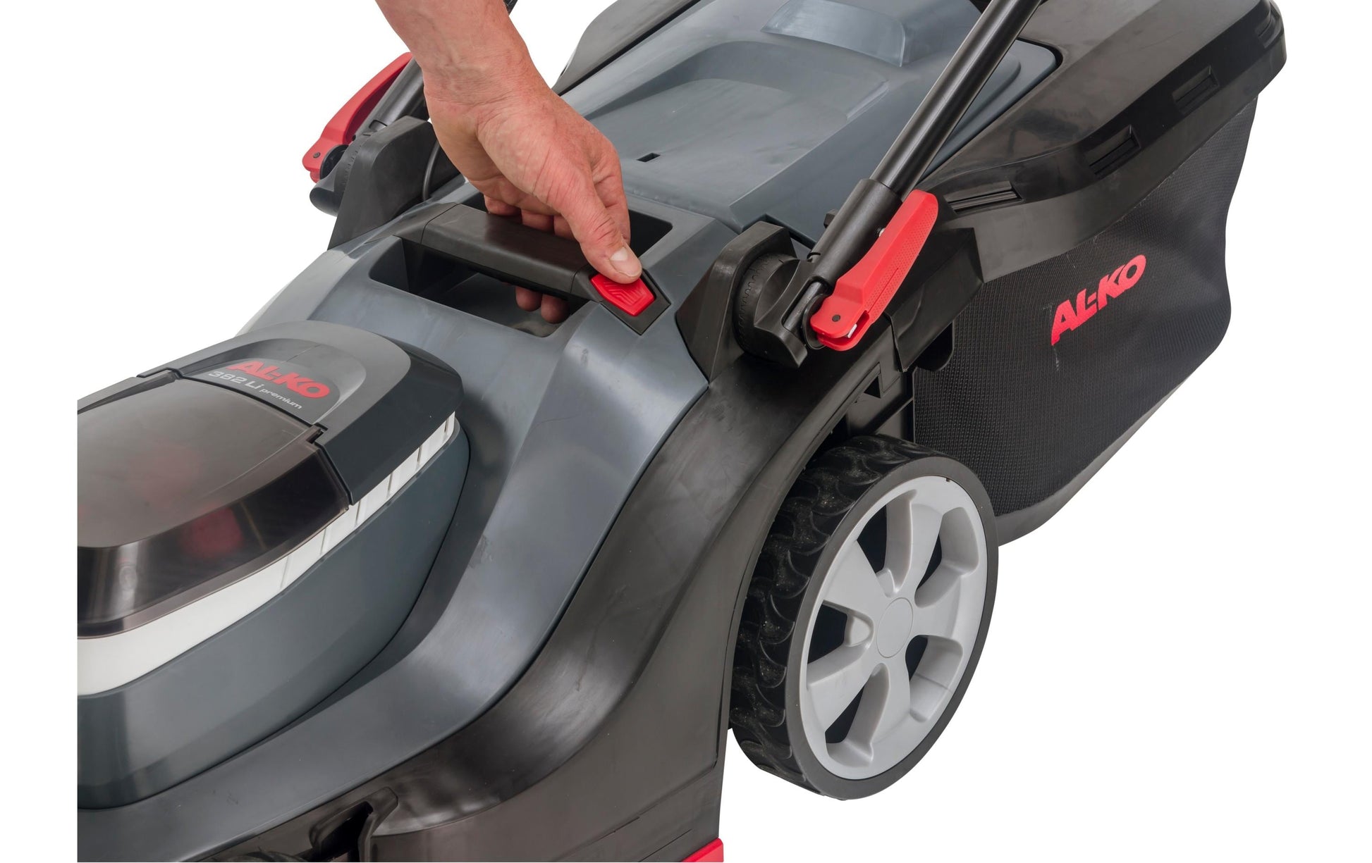 AL-KO Akku-Rasenmäher 382 Li Premium – 18 V, Schnittbreite 38 cm, Grasfangkorb 45 l, inkl. 2 × 5 Ah Akku