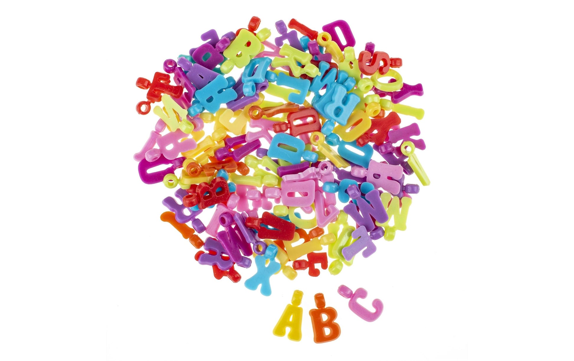 GLOREX Perlenmischung, Acryl – Mehrfarbig – 200 Stk. – Buchstaben