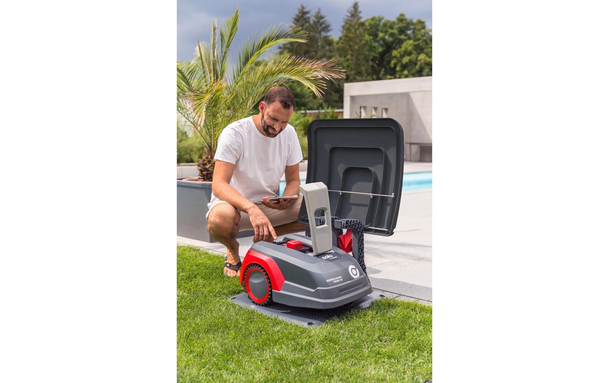 AL-KO Mähroboter-Garage – für Robolinho (u. a.), Kunststoff, 57 × 60 × 39 cm, 4 kg, 1 Stk