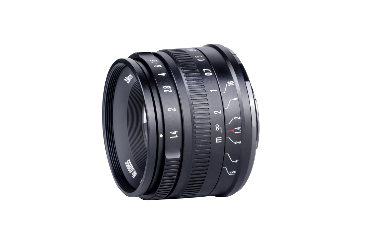 7Artisans A010B-R Canon RF – 35 mm f/1.4 Standardobjektiv – für Canon – Schwarz