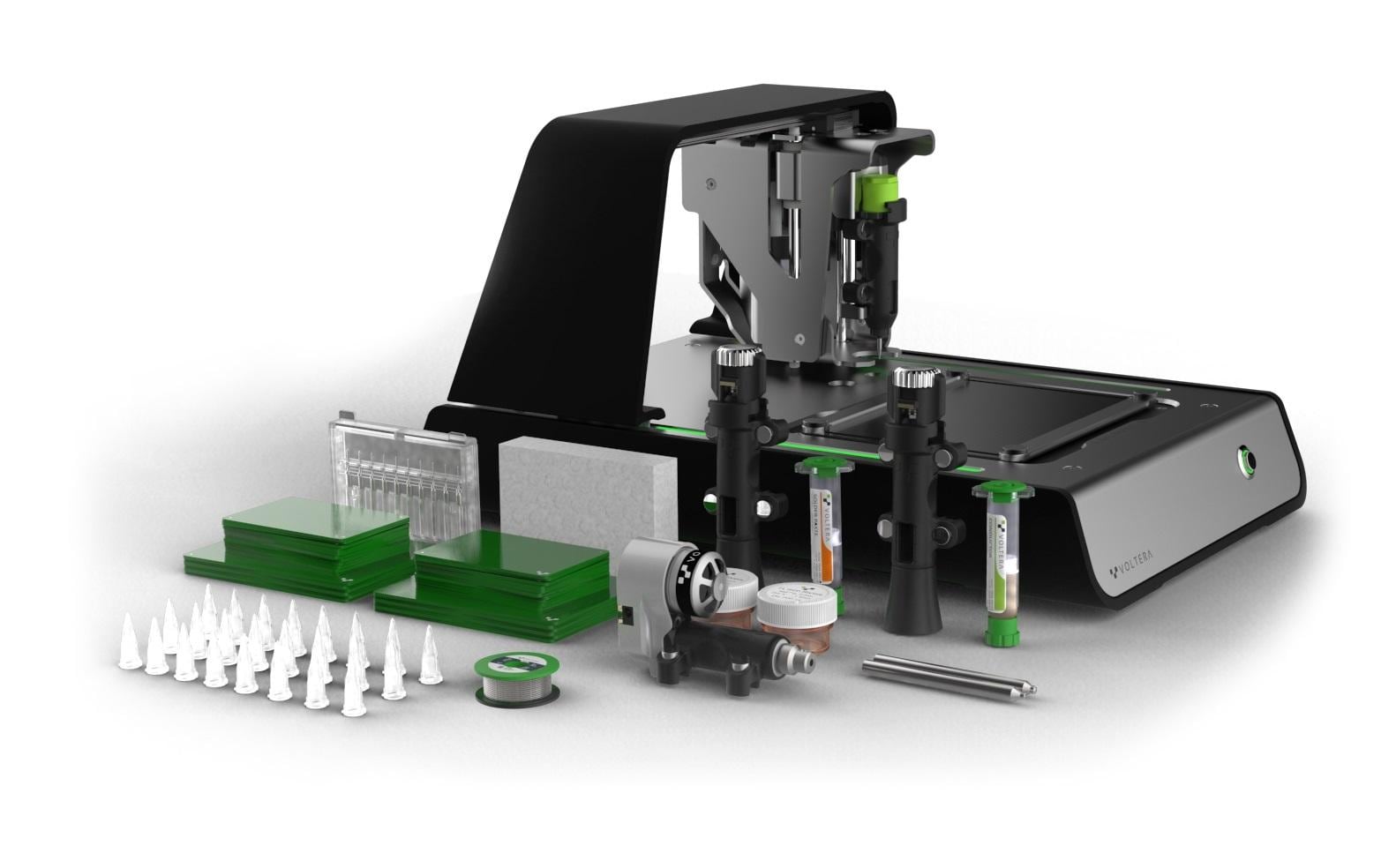 Voltera V-One PCB-Drucker – Gerber (GBR), für Windows 7+ & macOS 10.11+, Schwarz, 25,7 × 20,7 × 39 cm, 7 kg
