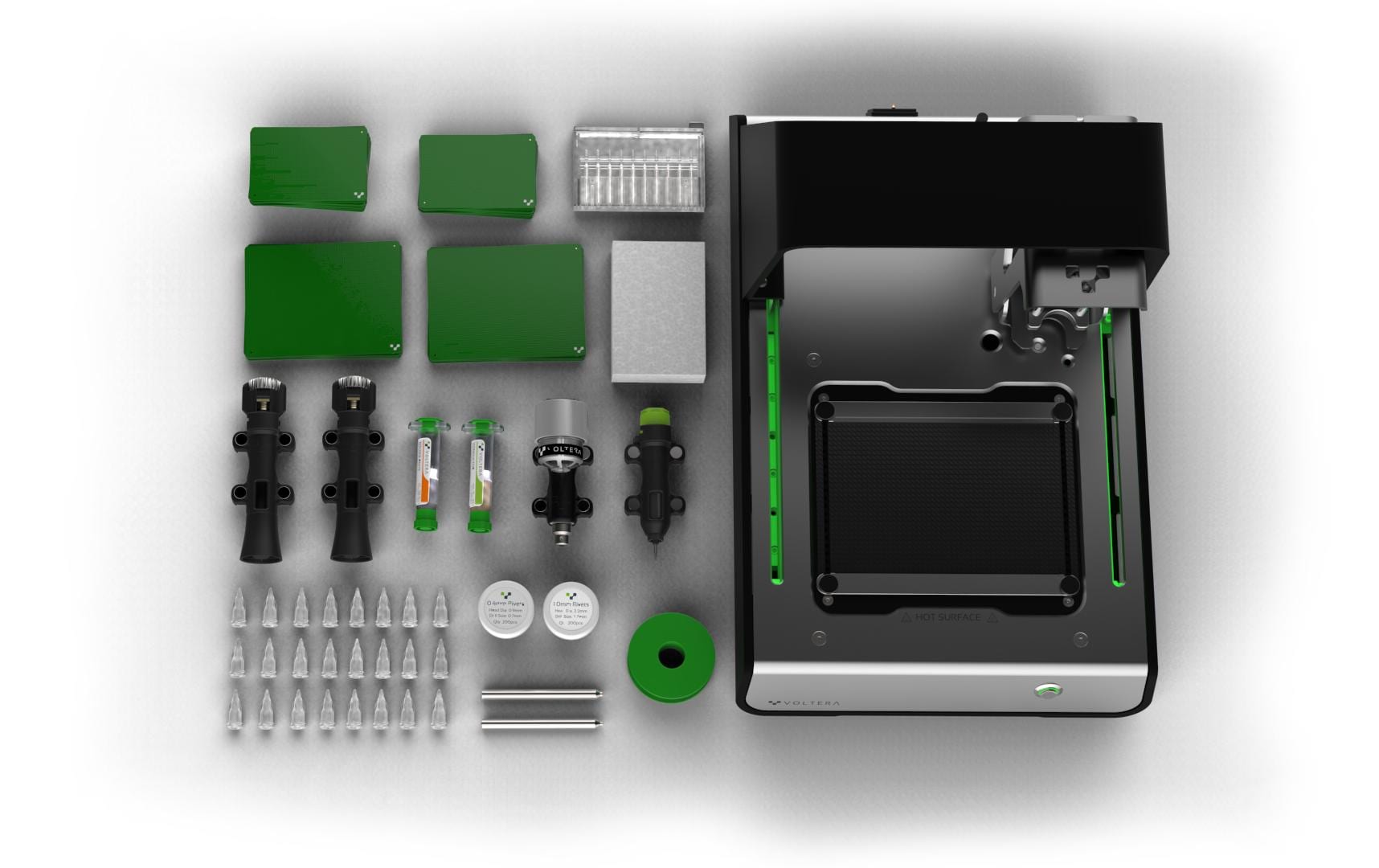 Voltera V-One PCB-Drucker – Gerber (GBR), für Windows 7+ & macOS 10.11+, Schwarz, 25,7 × 20,7 × 39 cm, 7 kg