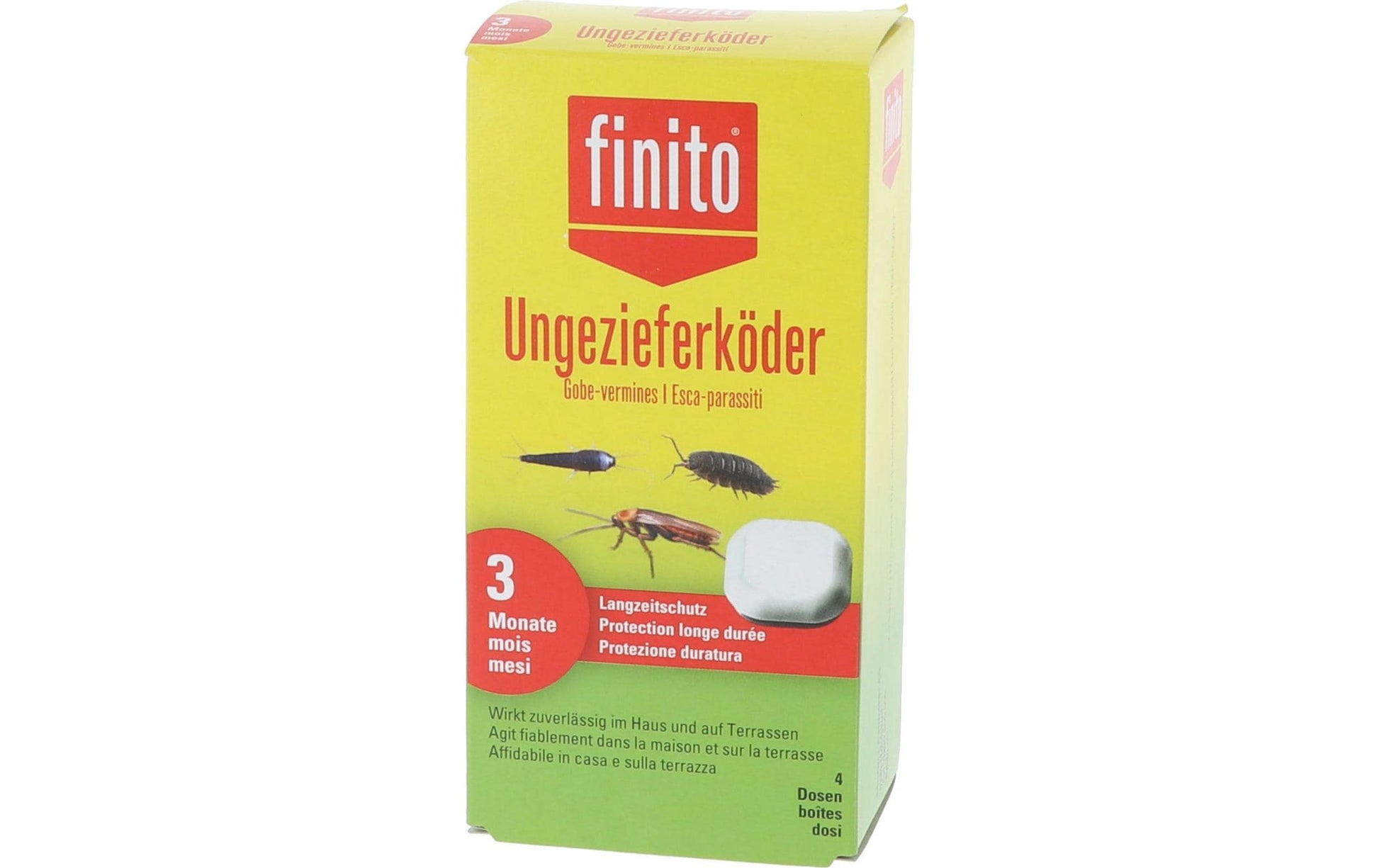finito Insektenfalle – weiss – für Spinnen, Schaben, Fluginsekten – 4 Stk.