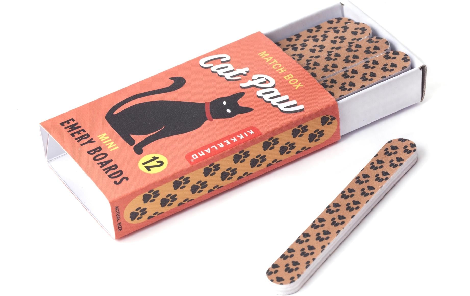 Kikkerland Nagelfeilen Cat Paw – Sandblattfeile – 12 Stk – braun