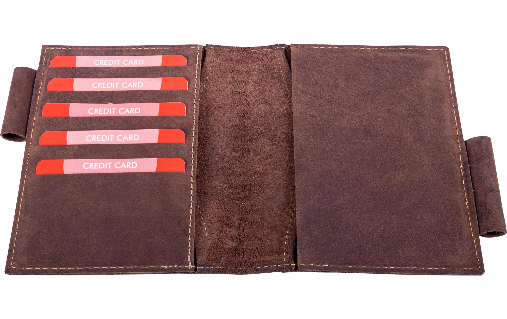 Alpenleder Notizbuch A6, liniert, Spiralbindung – braun, Büffelleder