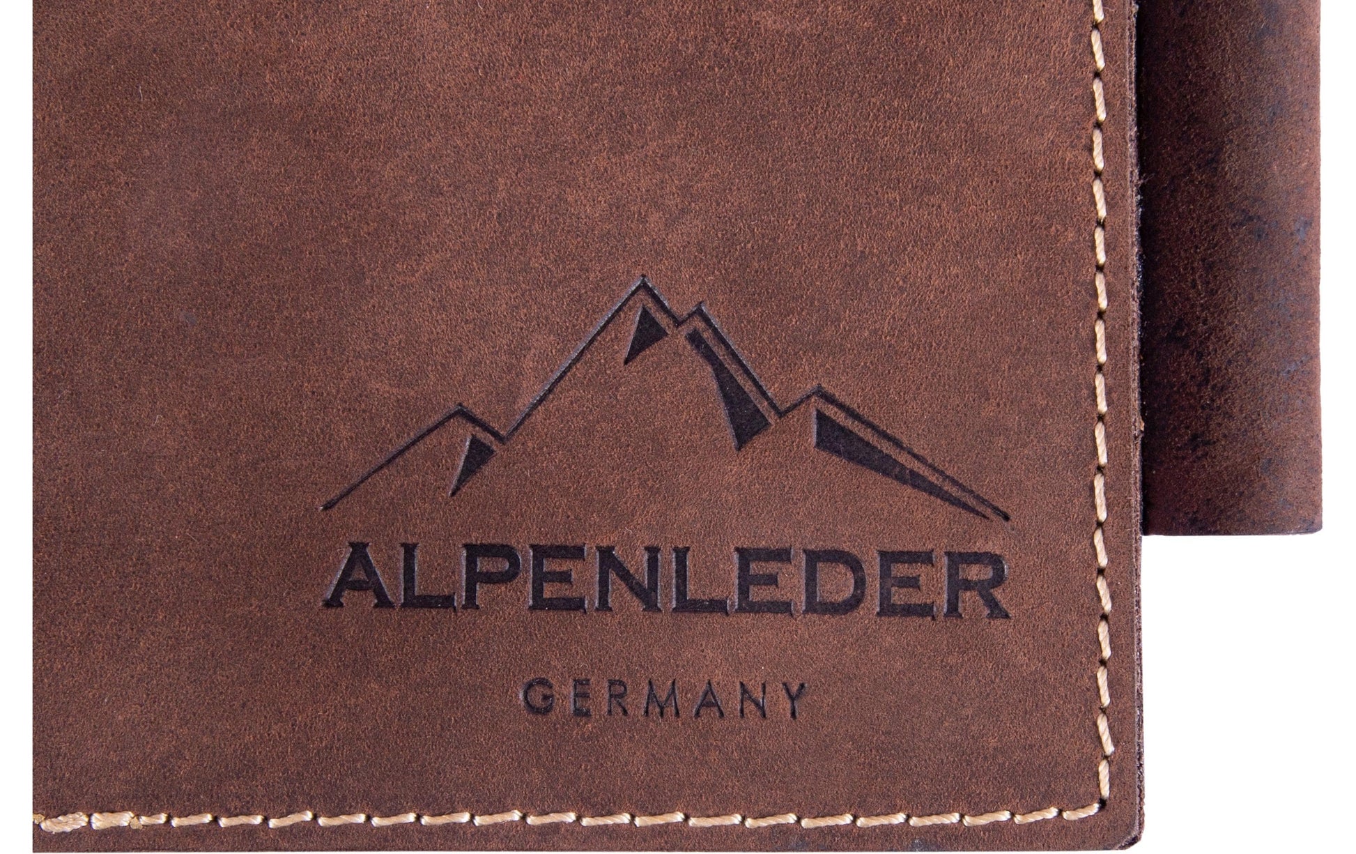 Alpenleder Notizbuch A6, liniert, Spiralbindung – braun, Büffelleder