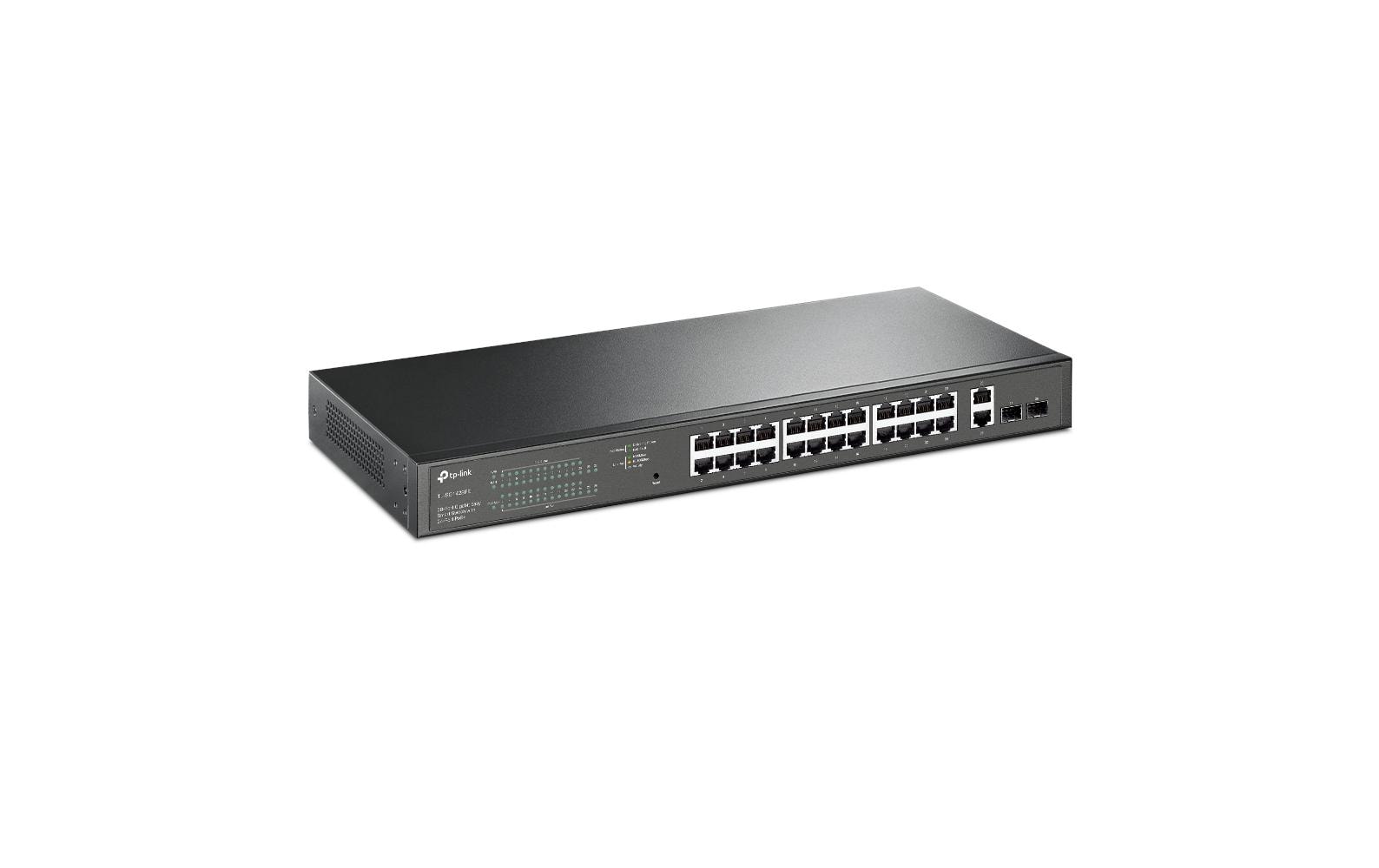 TP-Link TL-SG1428PE – Managed L2 Switch – 24× 1G (PoE+), 2× 1G, 2× SFP, PoE-Budget 250 W, 19", 1U