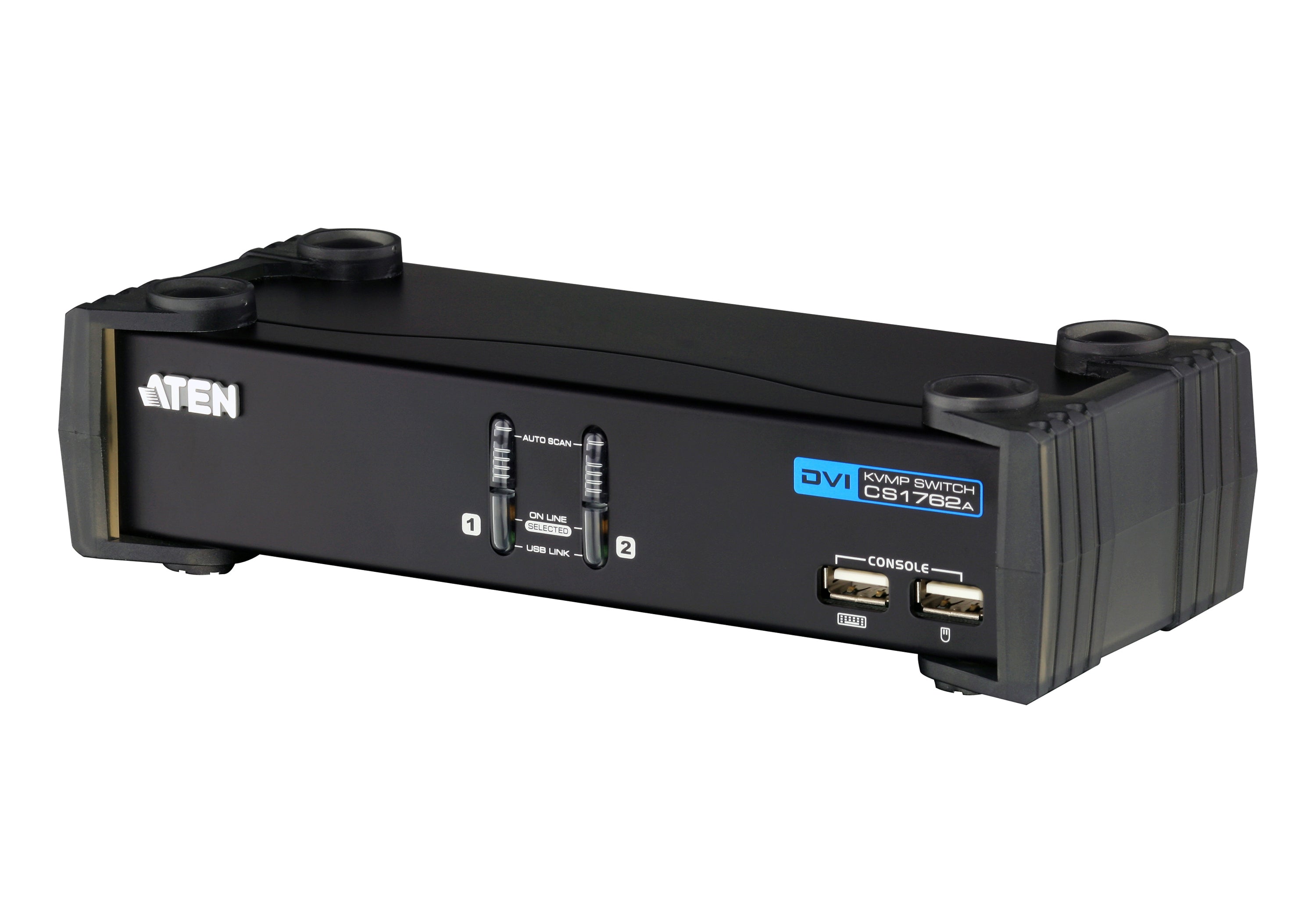 ATEN CS1762A – KVM-Switch 2×1, DVI-I/USB 2.0, WUXGA (1920 × 1200), Audio, USB-Hub, HDCP