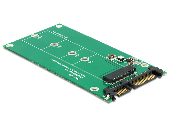 DeLOCK Adapterplatine M.2 (Key-B) zu SATA – für M.2 SATA SSDs (Key-B), ohne Rahmen, Grün