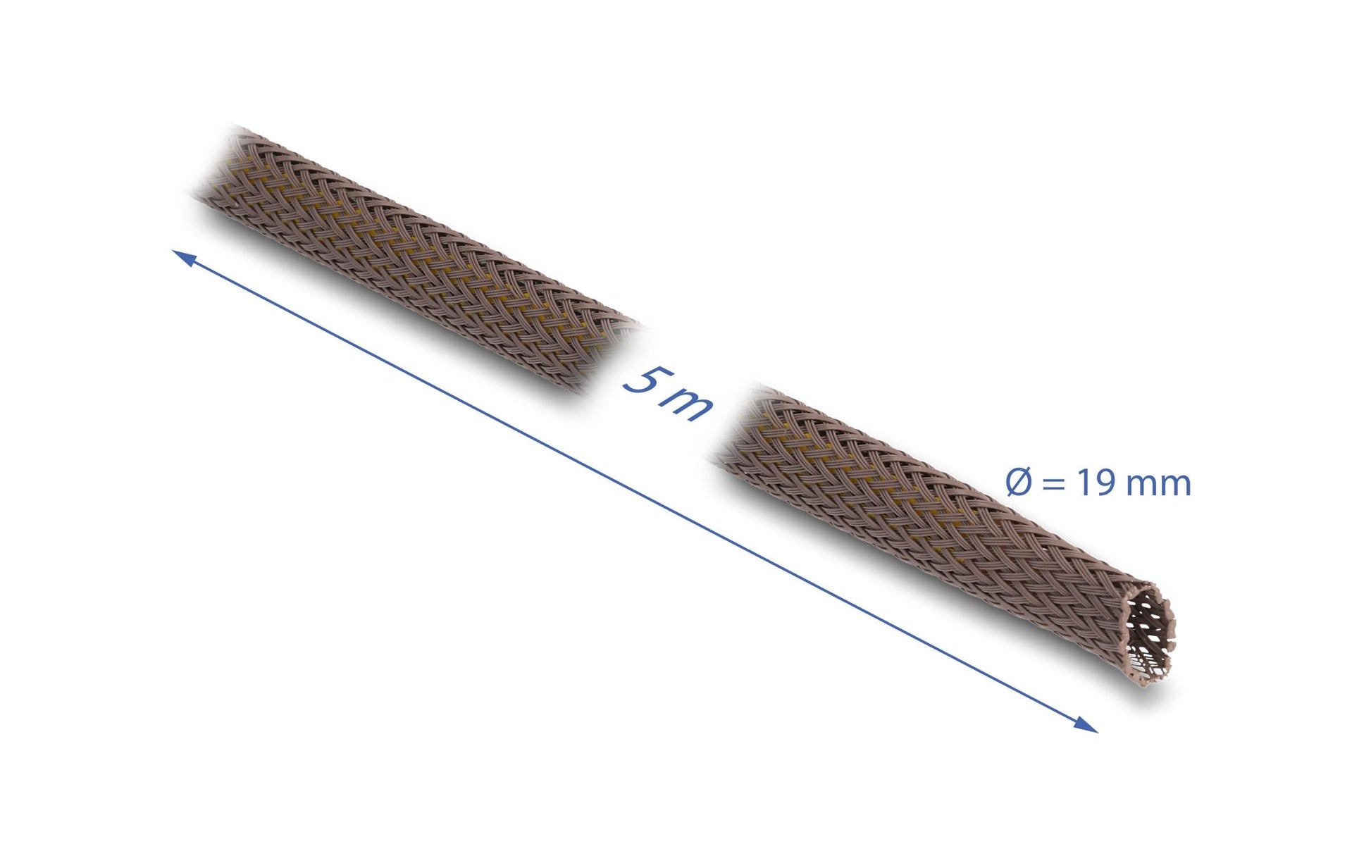 DeLOCK Kabelschlauch, Ø 14–30 mm, 5 m, zuschneidbar – braun
