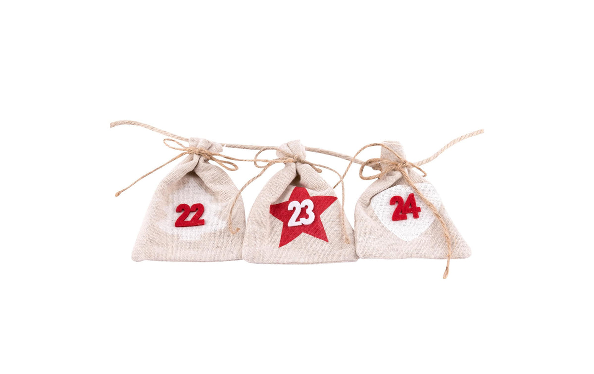 Pajoma Adventskalender Happy – Zahlen – 24-teilig, zum Befüllen – 200 × 8,5 × 12 cm