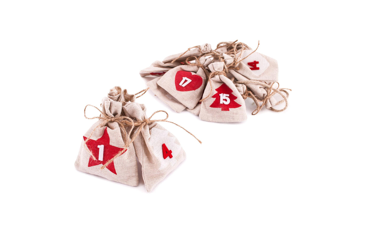 Pajoma Adventskalender Happy – Zahlen – 24-teilig, zum Befüllen – 200 × 8,5 × 12 cm