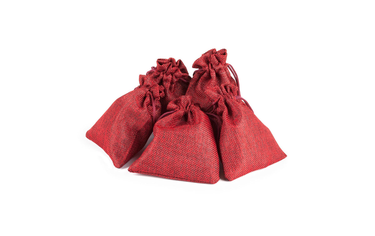 Pajoma Adventskalender-Geschenktüten-Set 'Rot' – Jute, rot, hängend, zum Befüllen, 24 Stück