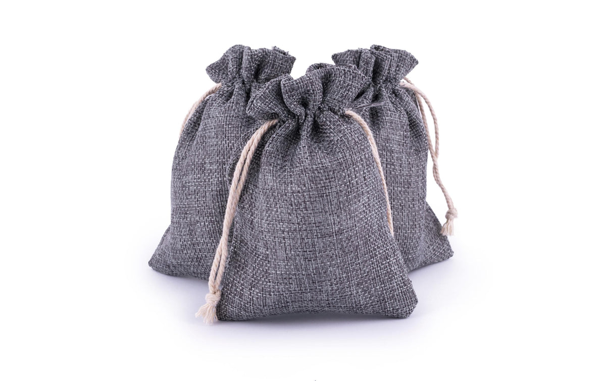 Pajoma Adventskalender-Geschenktüten-Set – 10 × 13 × 13 cm, Jute, Grau, zum Befüllen, 78017, 24 Stück