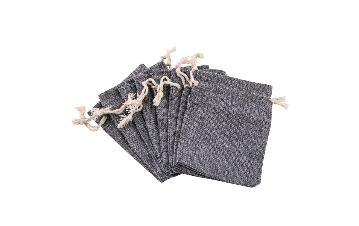 Pajoma Adventskalender-Geschenktüten-Set – 10 × 13 × 13 cm, Jute, Grau, zum Befüllen, 78017, 24 Stück