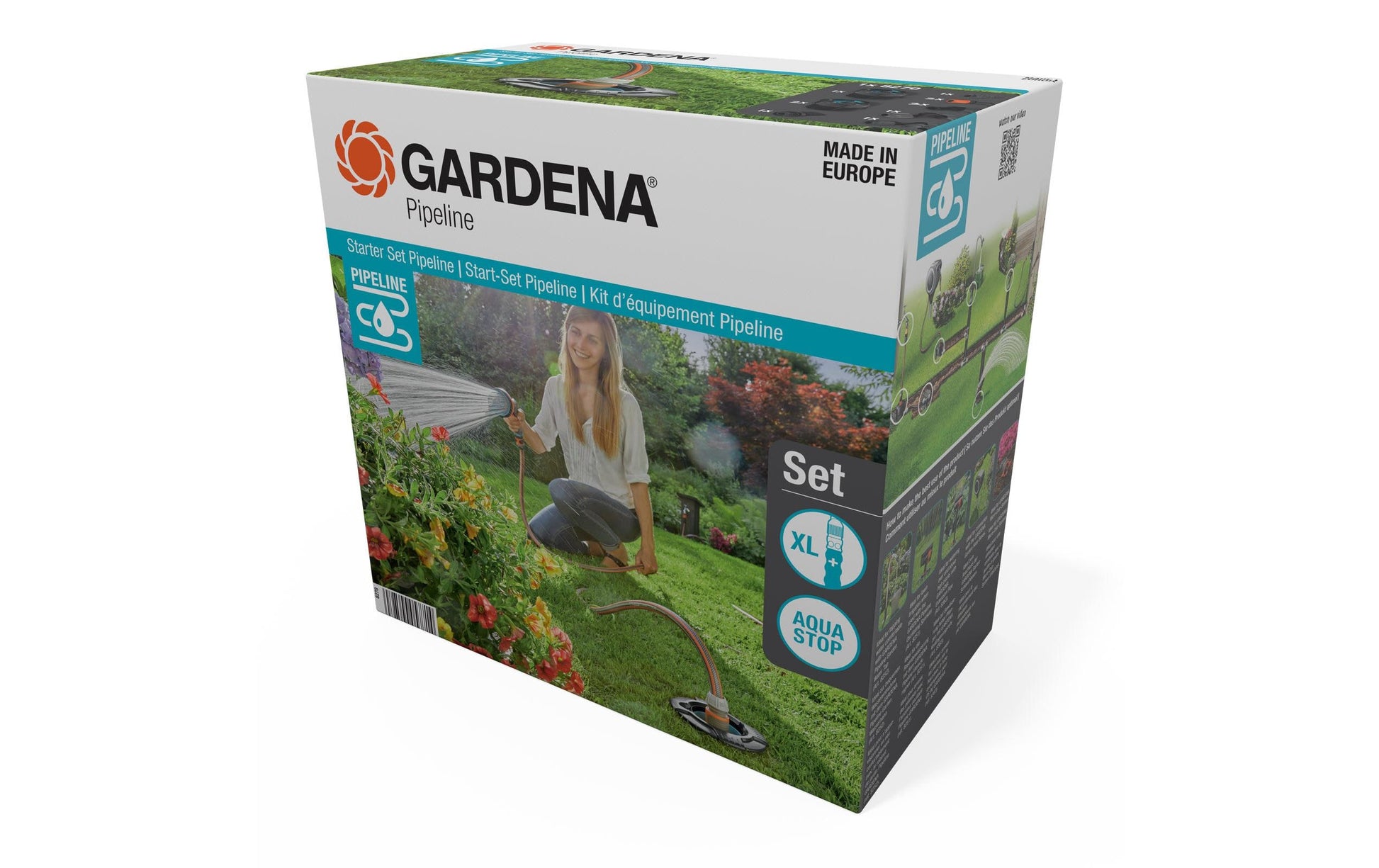 Gardena Start-Set Pipeline – Kreisförmiger Wassersprinkler, Kunststoff, mit 2 Wassersteckdosen