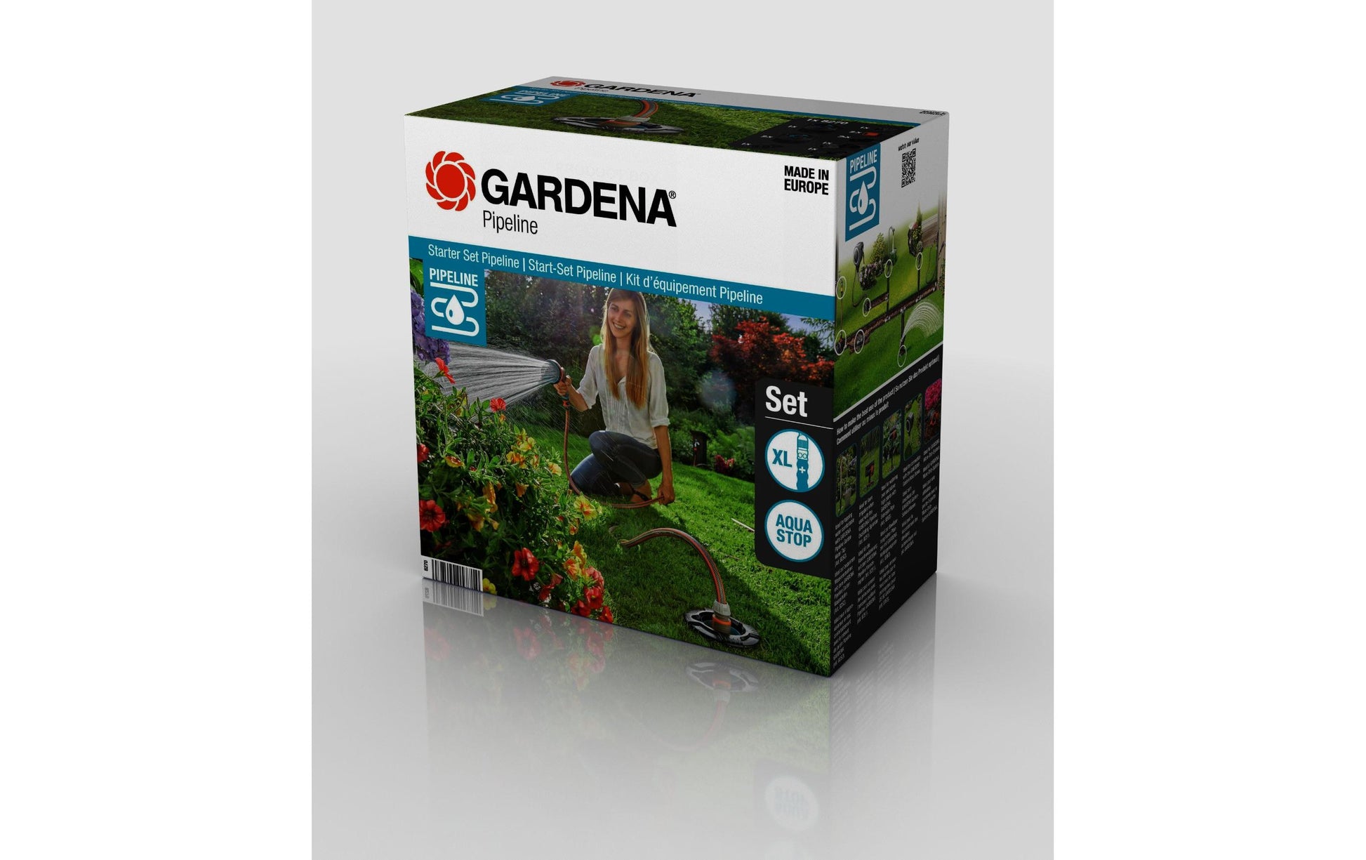 Gardena Start-Set Pipeline – Kreisförmiger Wassersprinkler, Kunststoff, mit 2 Wassersteckdosen