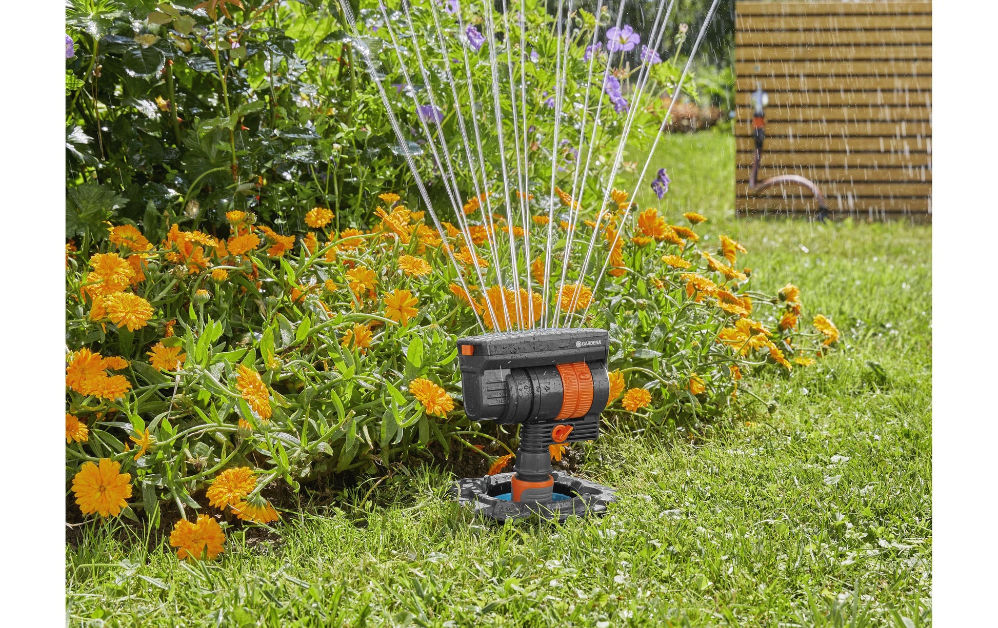 Gardena Start-Set Viereckregner – Kunststoff, Schwarz, 216 m²