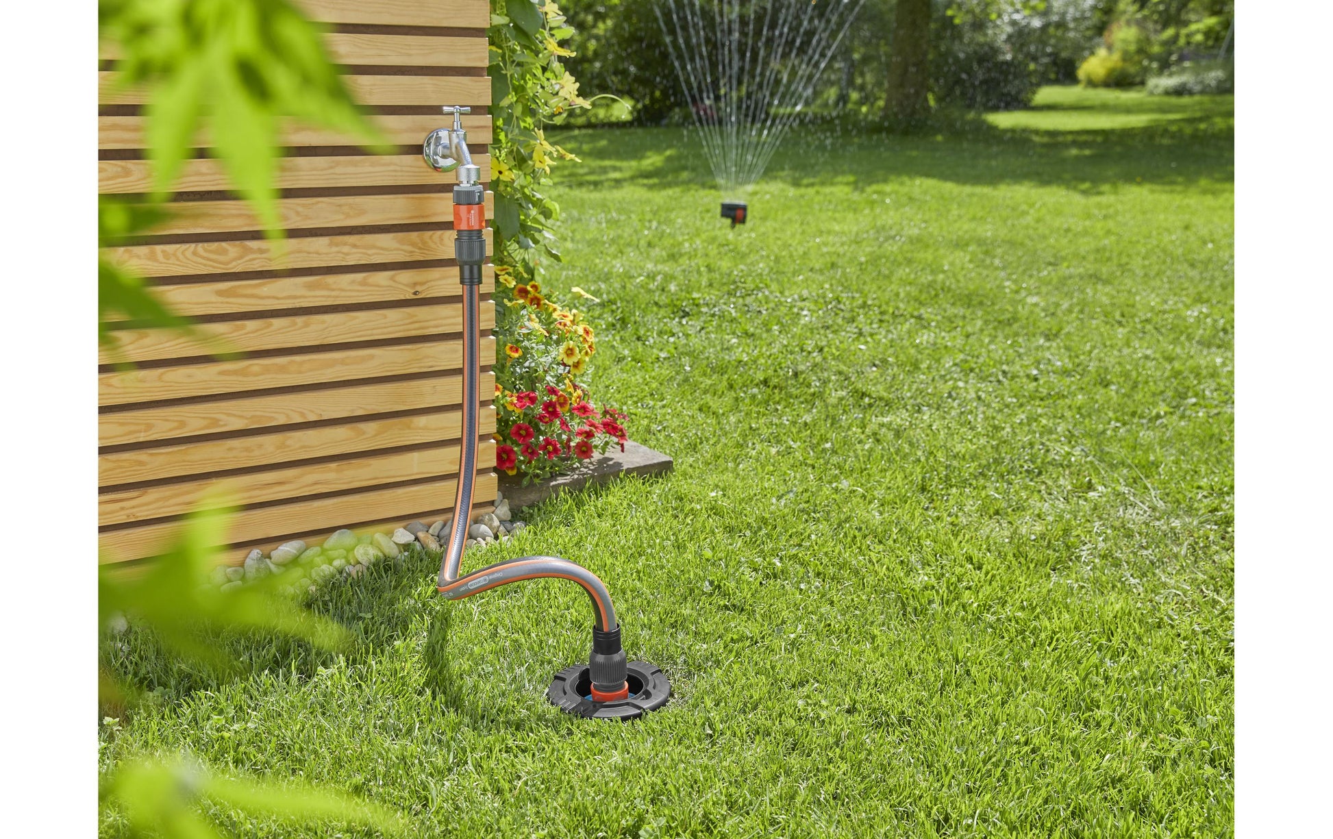 Gardena Start-Set Viereckregner – Kunststoff, Schwarz, 216 m²