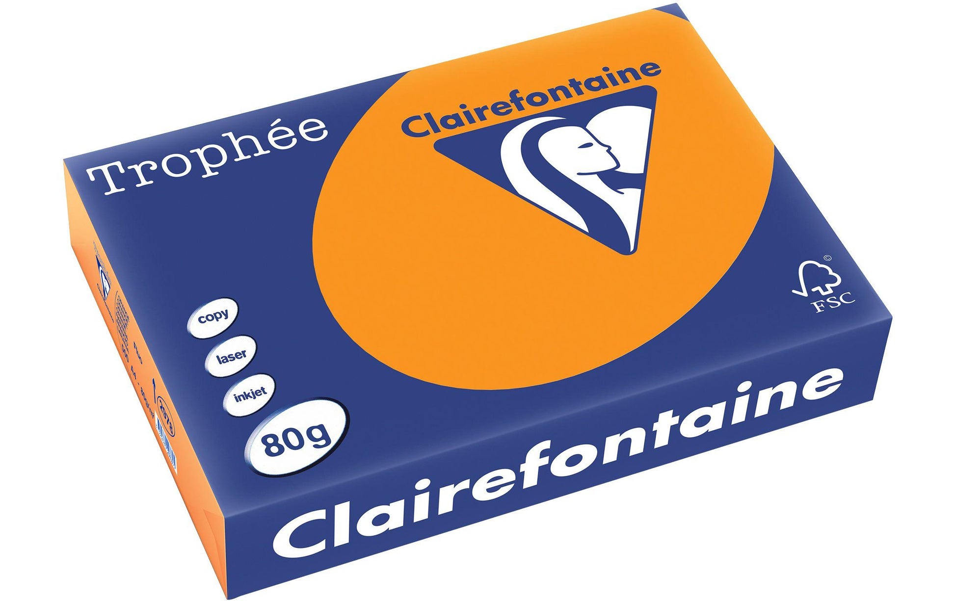 Clairefontaine Kopierpapier – A4, 80 g/m², Neonorange – für Inkjet/Laser/Kopierer – FSC, EU Ecolabel – 500 Blatt