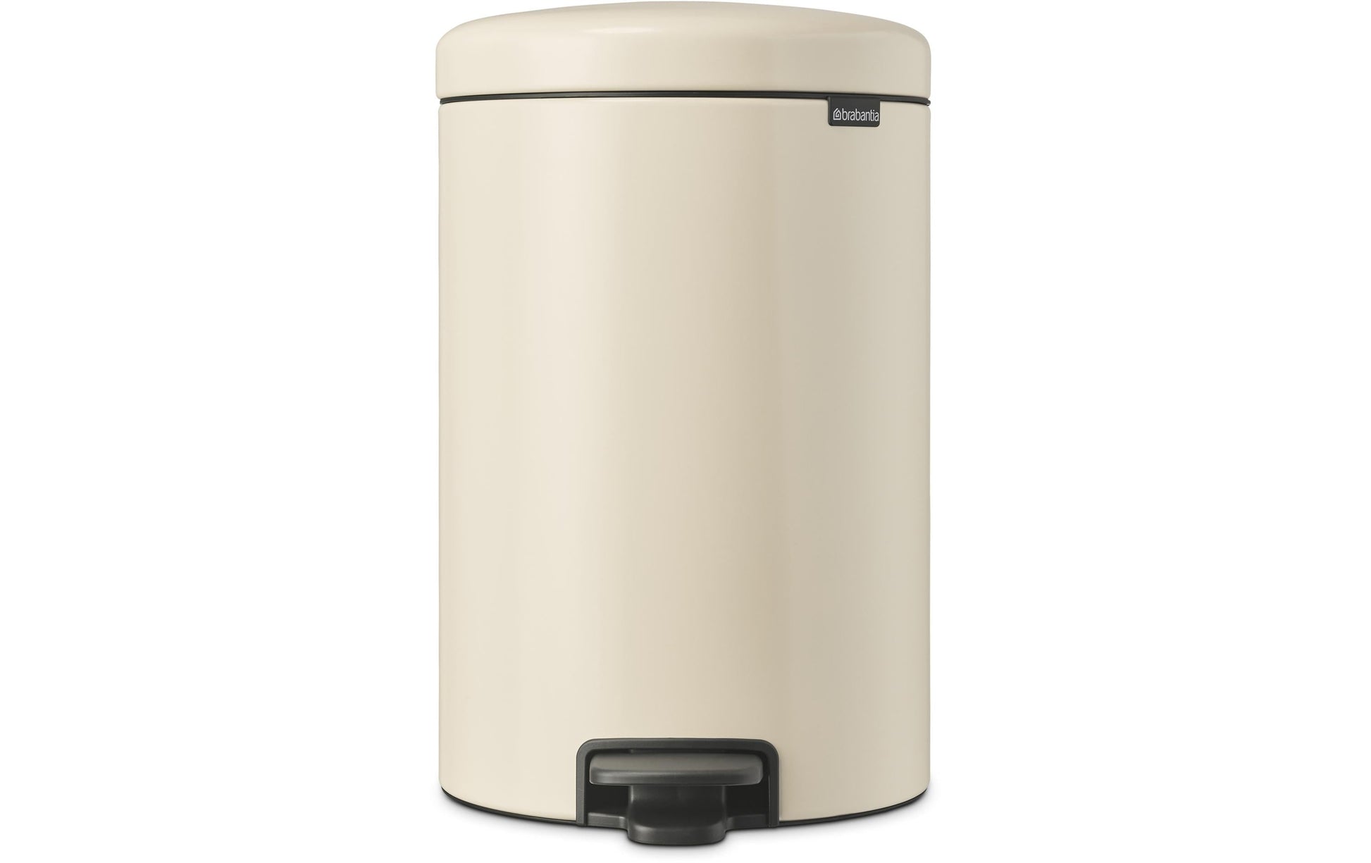Brabantia NewIcon Papierkorb – 20 l – mit Deckel – Edelstahl – Anti-Rutsch-Basis – Ø 290 × H 467 mm