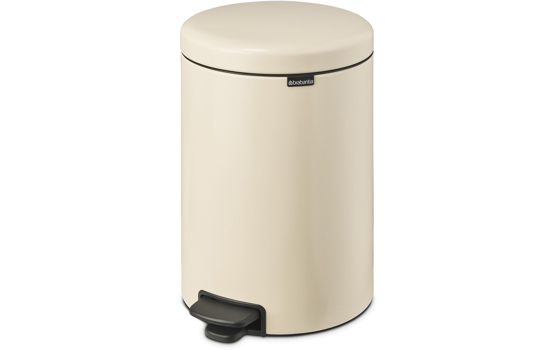 Brabantia NewIcon Papierkorb – 20 l – mit Deckel – Edelstahl – Anti-Rutsch-Basis – Ø 290 × H 467 mm
