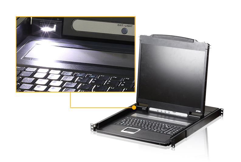 ATEN CL1000N – 19" Rack-LCD-Konsole – 1280 × 1024, 1-Port KVM, USB/PS/2, VGA – 1U