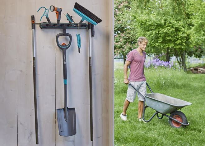 Gardena combisystem Geräteleiste 575 mm – Grau/Türkis, Kunststoff, B 575 × H 117 × T 245 mm, für Universal