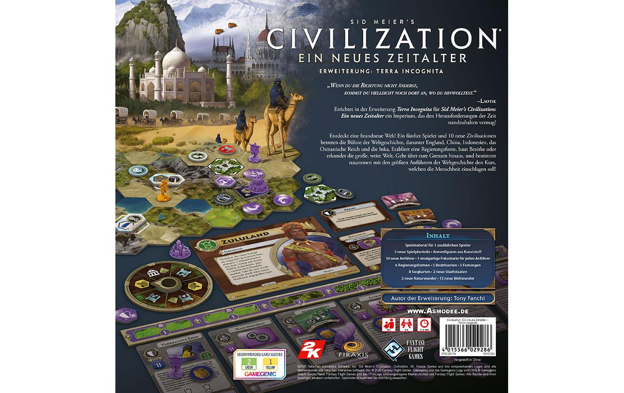 Fantasy Flight Games Civilization Terra Incognita – Erweiterung, 2–5 Spieler, ab 14 Jahren, 120 Min., DE