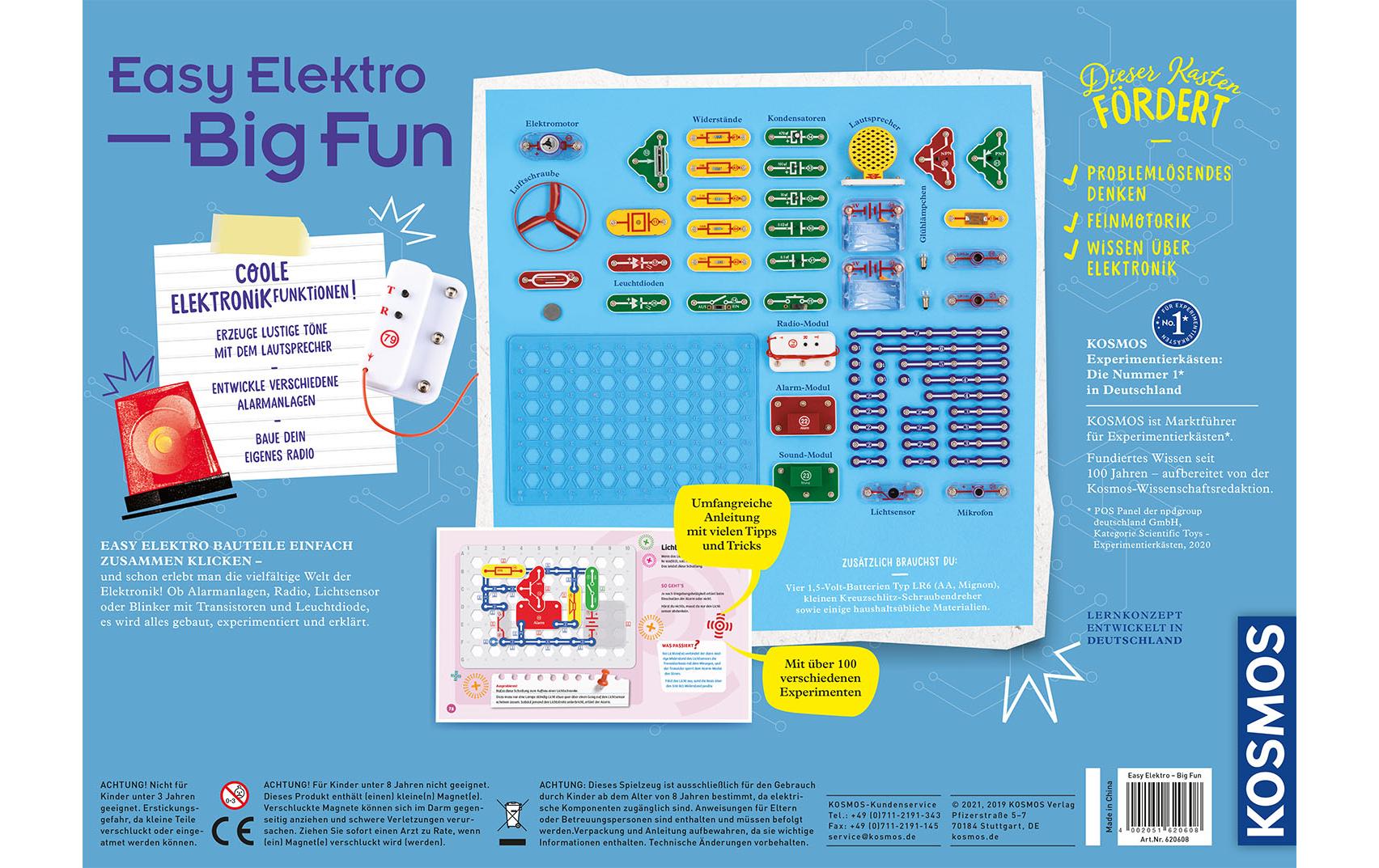 Kosmos Experimentier-Bausatz – Easy Elektro BIG FUN, mit FM-Radio- und Sound-Modul, ab 8 Jahren