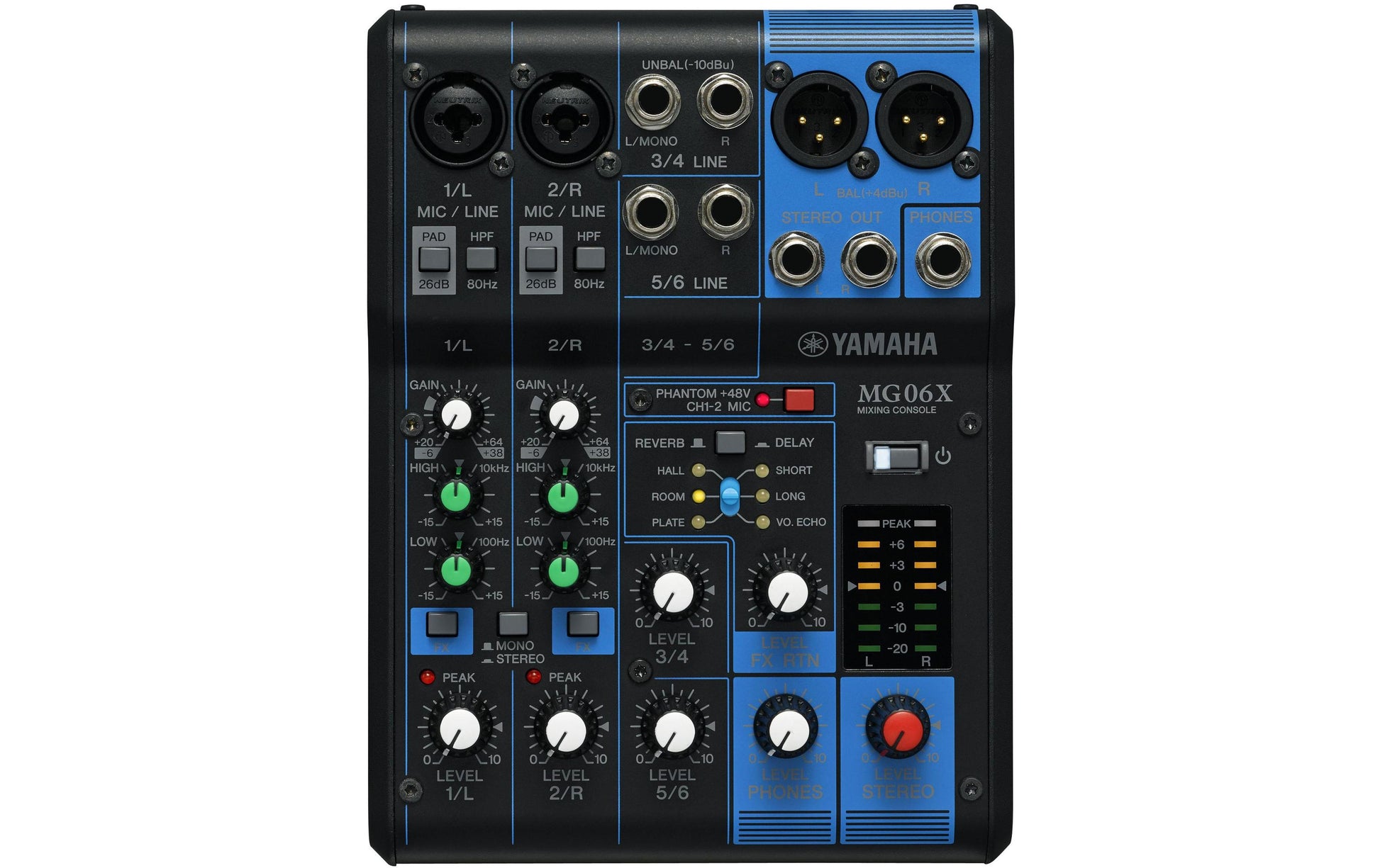 Yamaha MG06X – 6-Kanal Mischpult, Effektprozessor, Schwarz