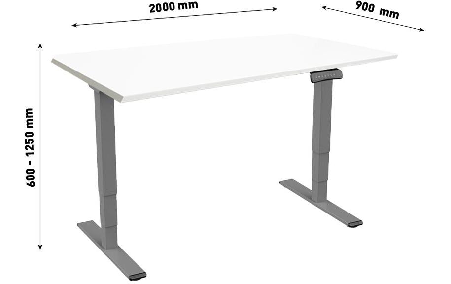 Contini Stehtisch – 200 × 90 × 170 cm – dunkelgrau – höhenverstellbar
