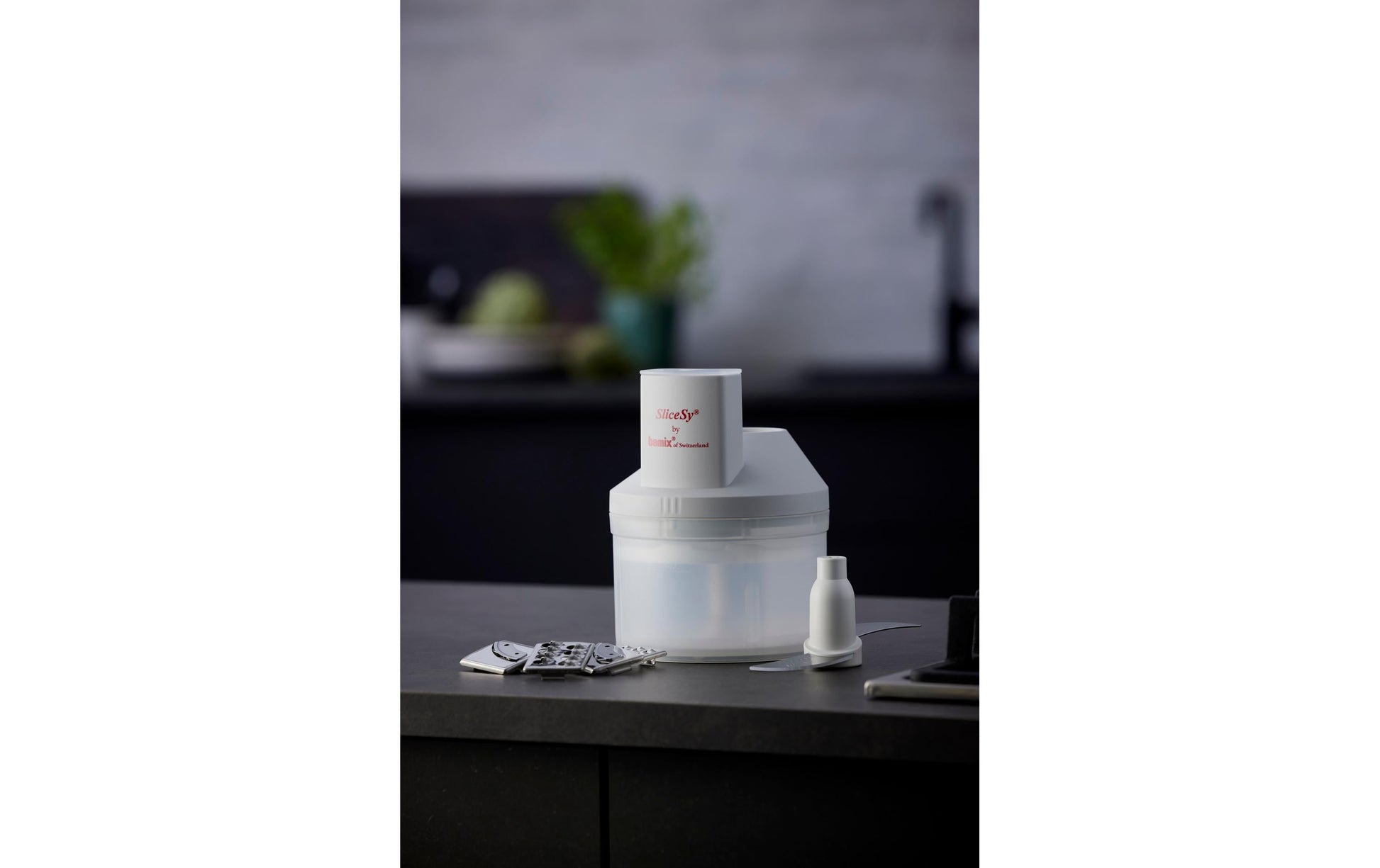 Bamix Stabmixer-Aufsatz SliceSy – für Stabmixer, Kunststoff, Grau