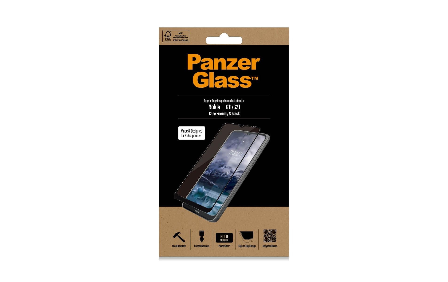 PanzerGlass Displayschutz (Panzerglas), Case Friendly – für Nokia G11/G21