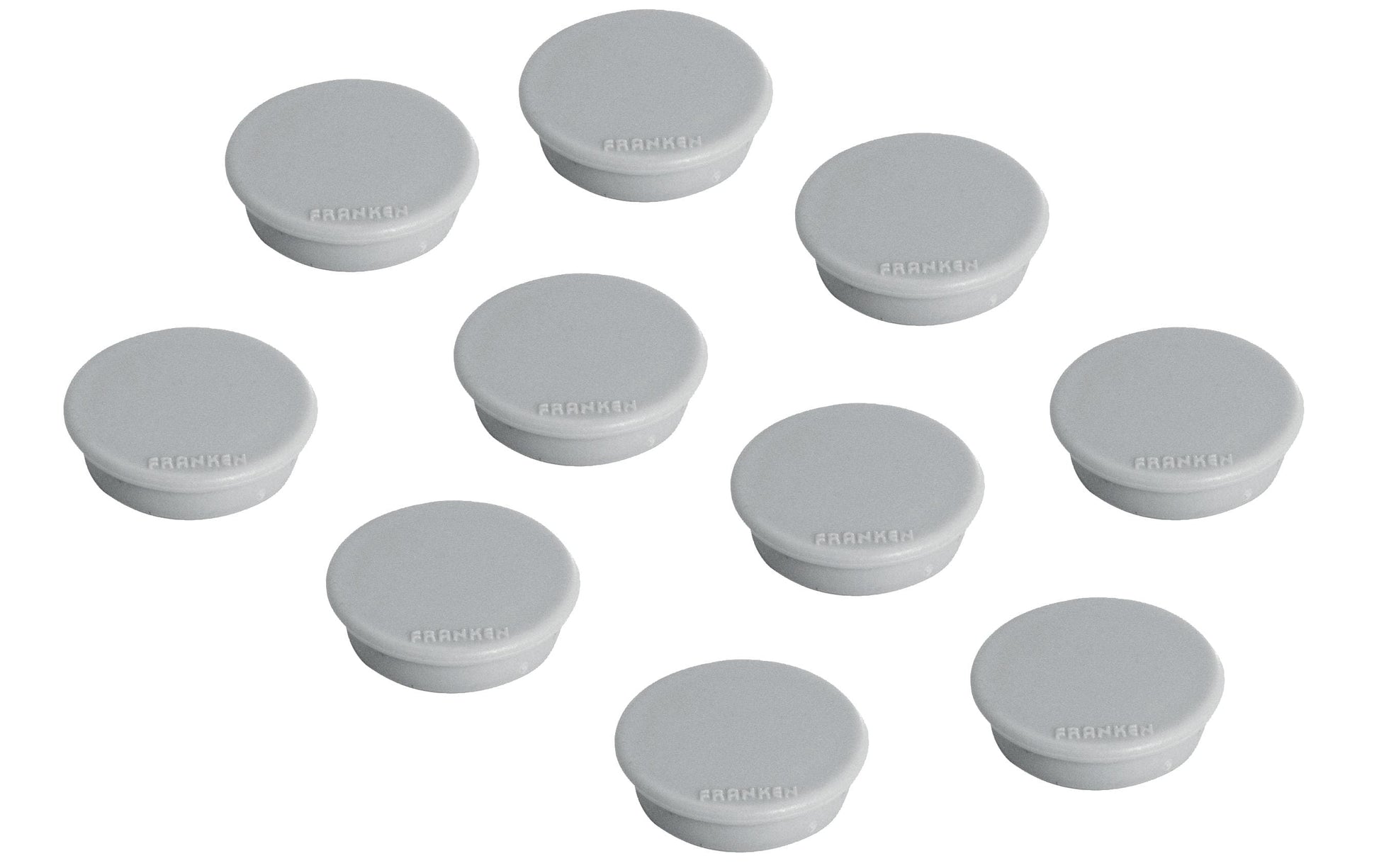 Franken Tafelmagnete – Ø 24 mm, 10 Stk., grau