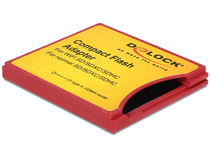 DeLOCK 62542 CF Typ II zu SD Adapter – für SD/SDHC/SDXC – Rot