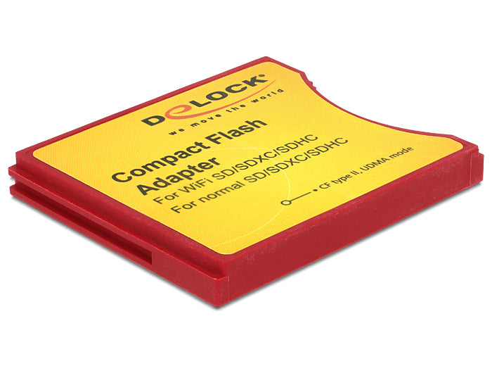 DeLOCK 62542 CF Typ II zu SD Adapter – für SD/SDHC/SDXC – Rot