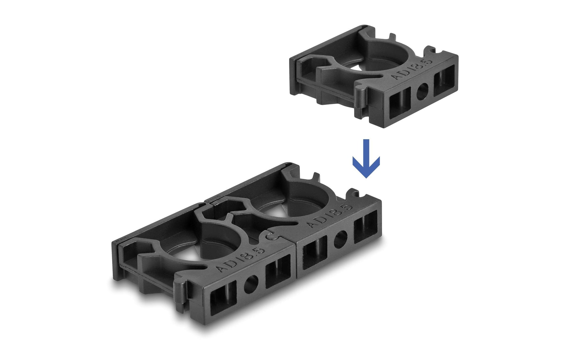 DeLOCK Kabelhalter mit Verschlussclip, Ø 13 mm, 8er-Pack – schwarz