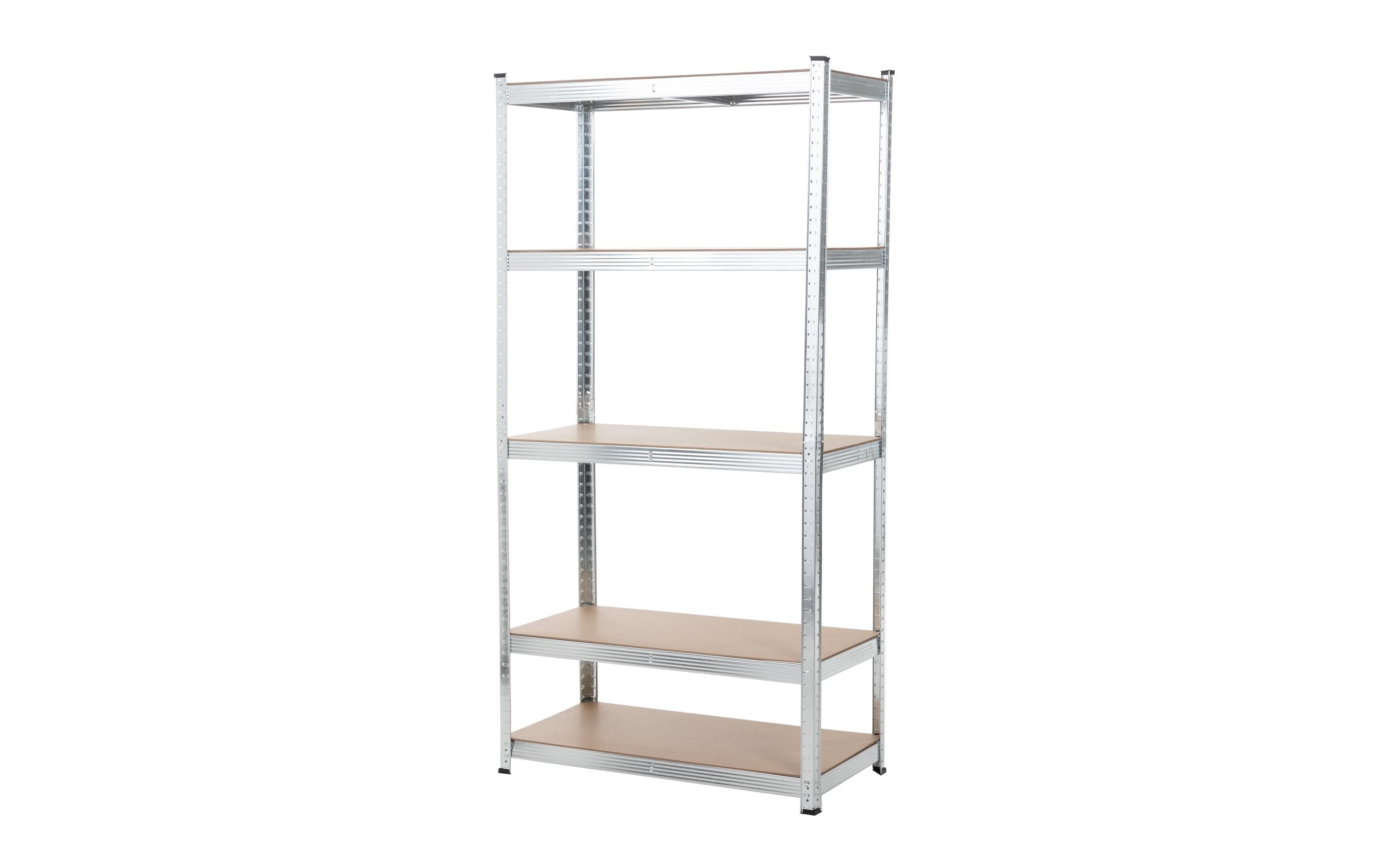 Struct Regal – Zinkmetall, Silber, 100 × 180 × 40 cm, Traglast pro Tablar 175 kg