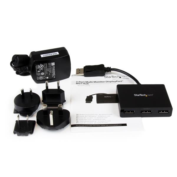 StarTech.com 3-Port DisplayPort 1.2 MST-Hub – DisplayPort-Adapter, 3 Port, DP 1.2, MST