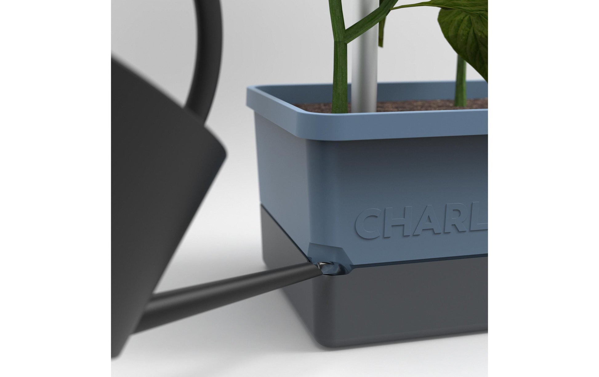 Gusta Garden Charly Chili Topfpflanzer – 10 l, 35 × 28 × 69 cm – Polypropylen & Aluminium, blau