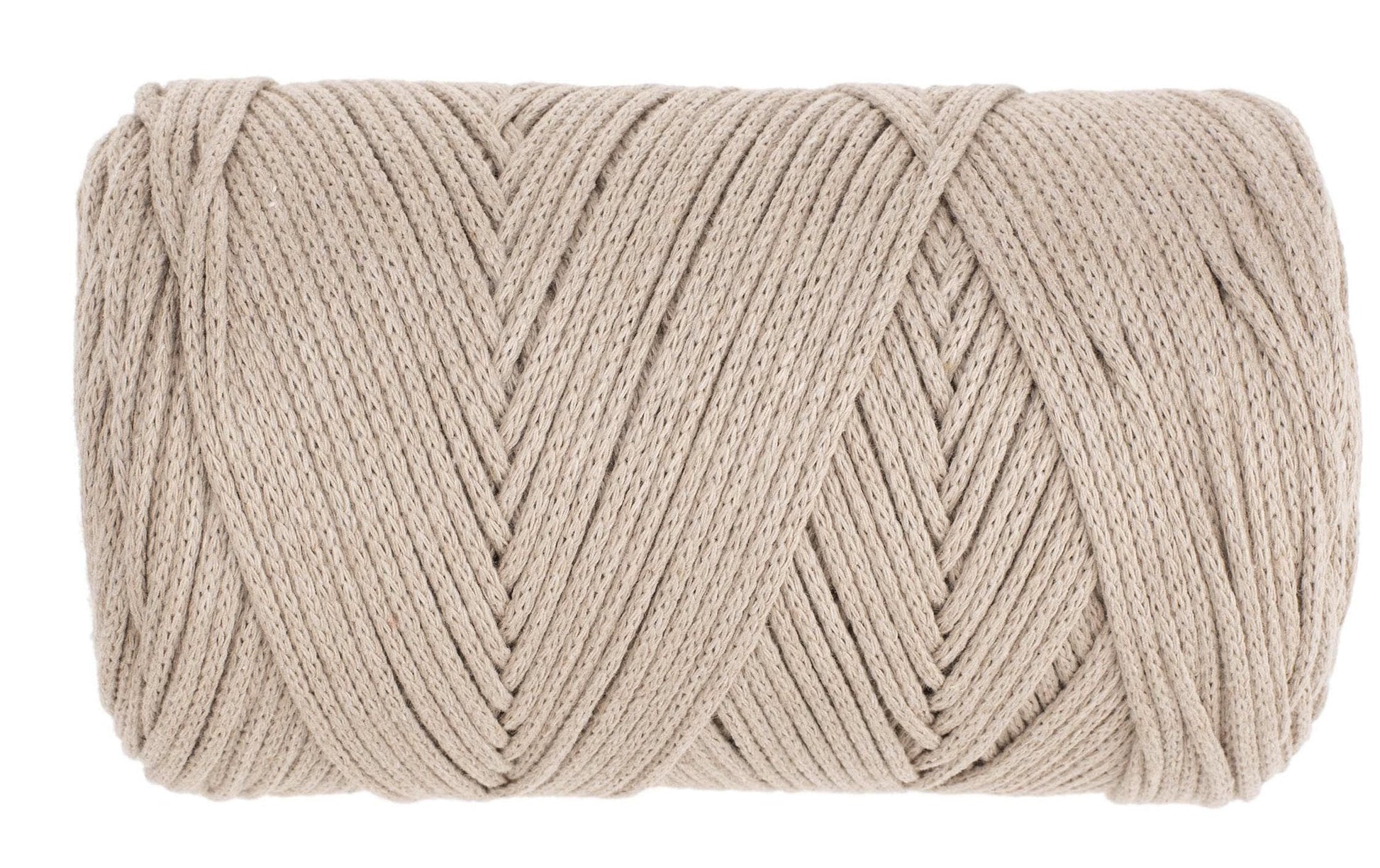 GLOREX Baumwoll-Makramee-Kordel Taupe – Ø 2 mm, 250 g, 225 m, 80% Baumwolle/20% Polyester