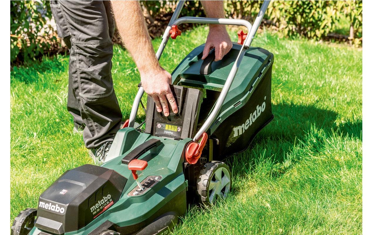 Metabo RM 36-18 LTX BL 36 Akku-Rasenmäher – 18 V – Schnittbreite 360 mm – 2×5,2 Ah & Ladegerät – CAS