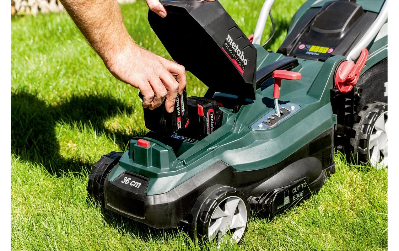 Metabo RM 36-18 LTX BL 36 Akku-Rasenmäher, bürstenlos – 18 V – Schnittbreite 36 cm – Solo – CAS