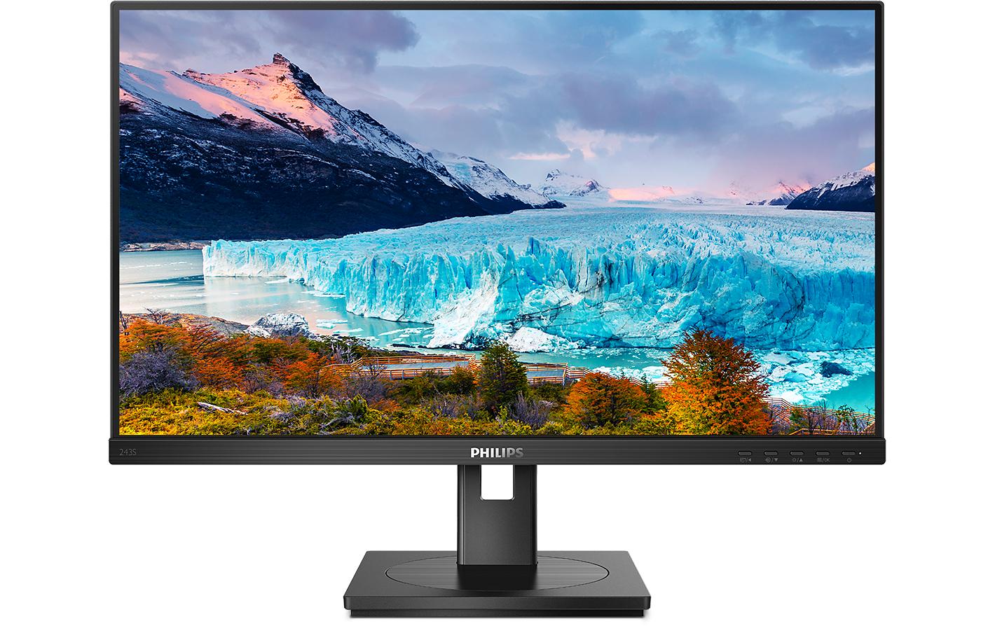 Philips 243S1/00 – Monitor, 23,8", 1920 × 1080 (Full HD), IPS, 75 Hz, 250 cd/m², VESA 100 × 100, Schwarz