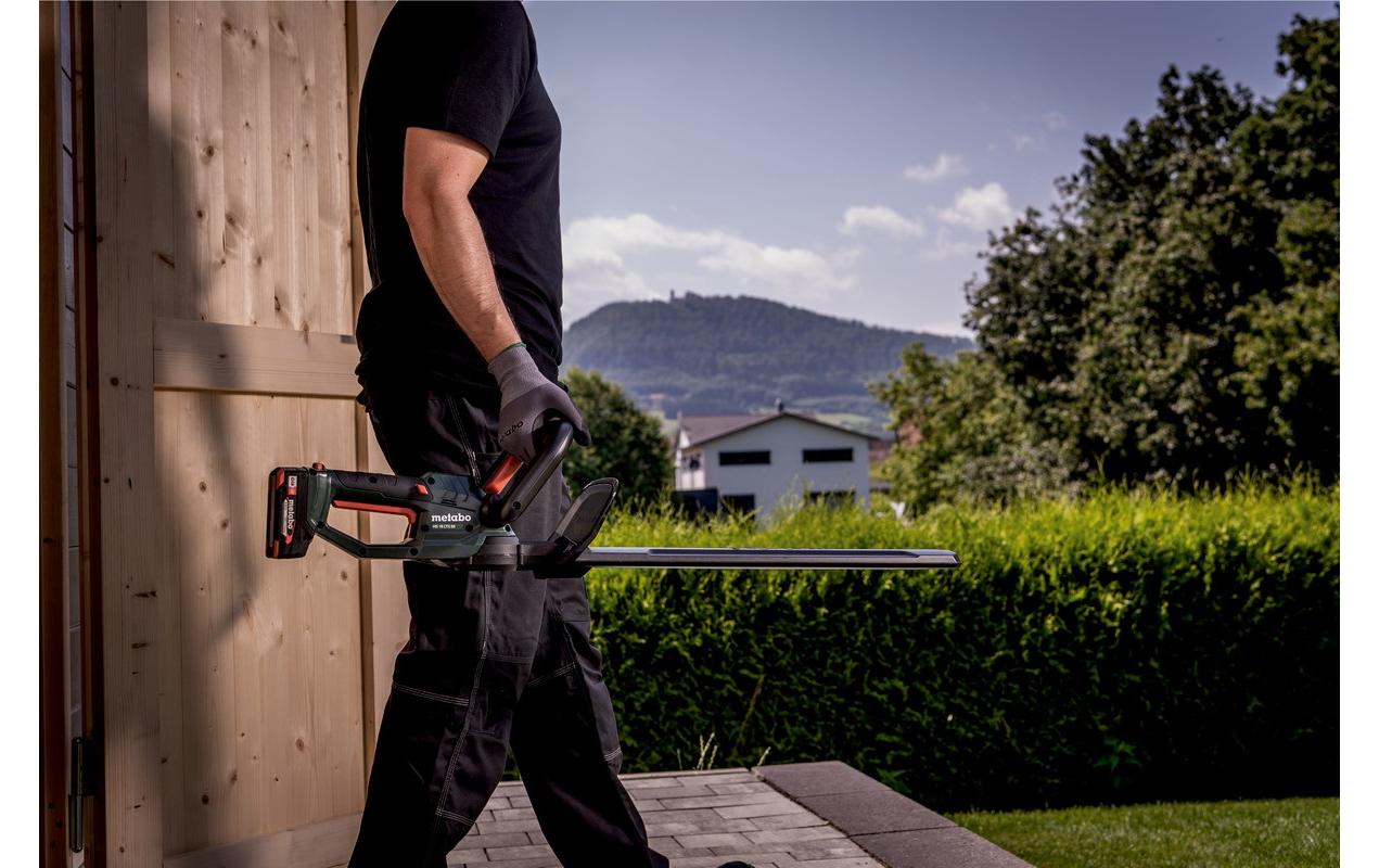 Metabo HS 18 LTX 55 Akku-Heckenschere – 18 V – 550 mm Schwert – 2×2,0 Ah & Ladegerät – CAS