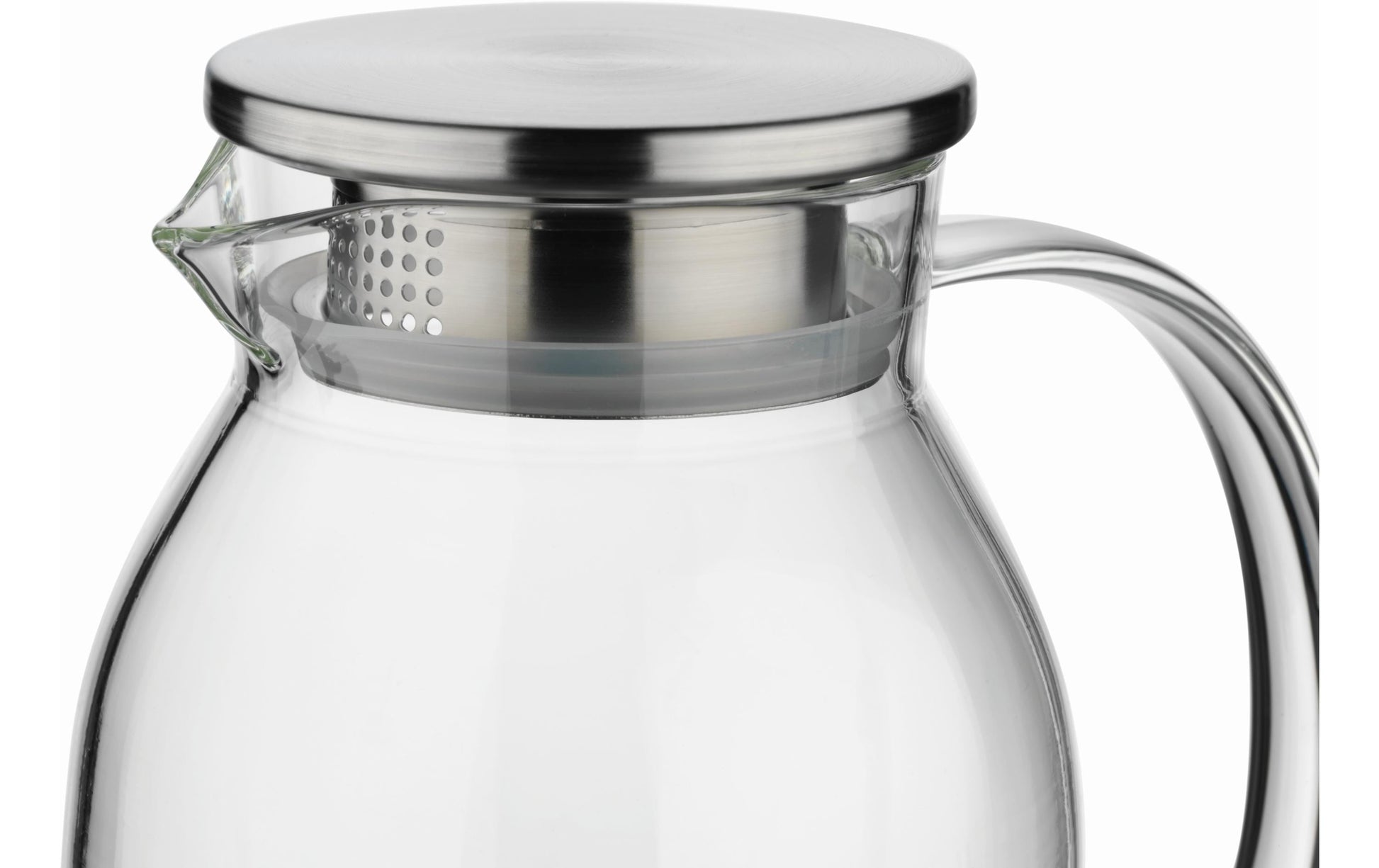 Kela Karaffe Luna – 1,8 l, Ø 12 cm, H 21 cm, Borosilikatglas/Edelstahl, mit Deckel, spülmaschinenfest