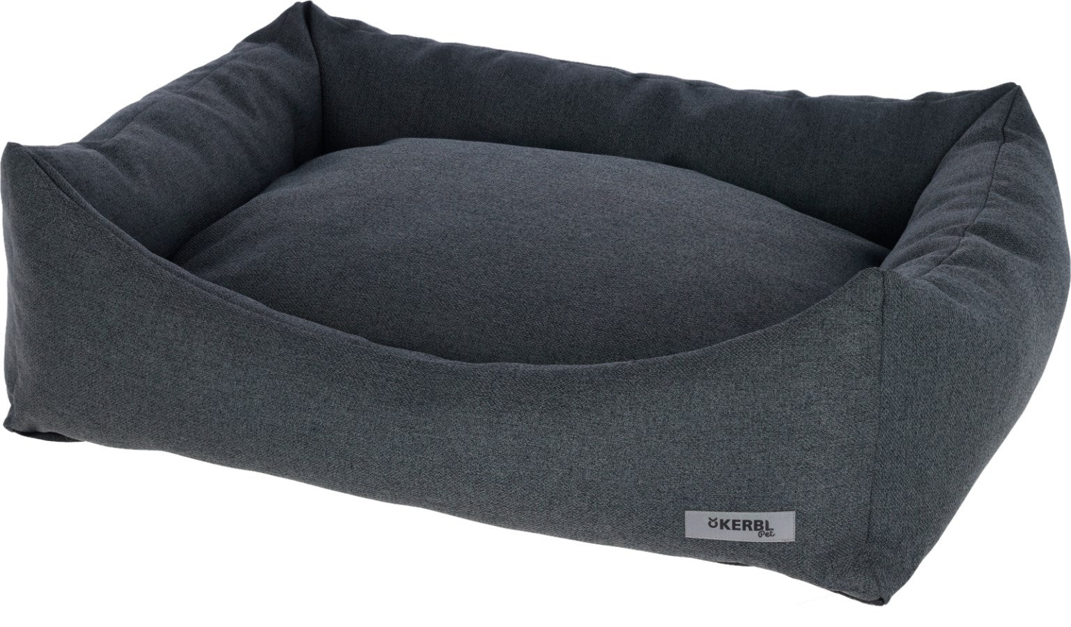 Kerbl Platin Ortho Hundebett – 60 × 80 × 25 cm, Schaumstoff, abnehmbarer Polyesterbezug, Grau