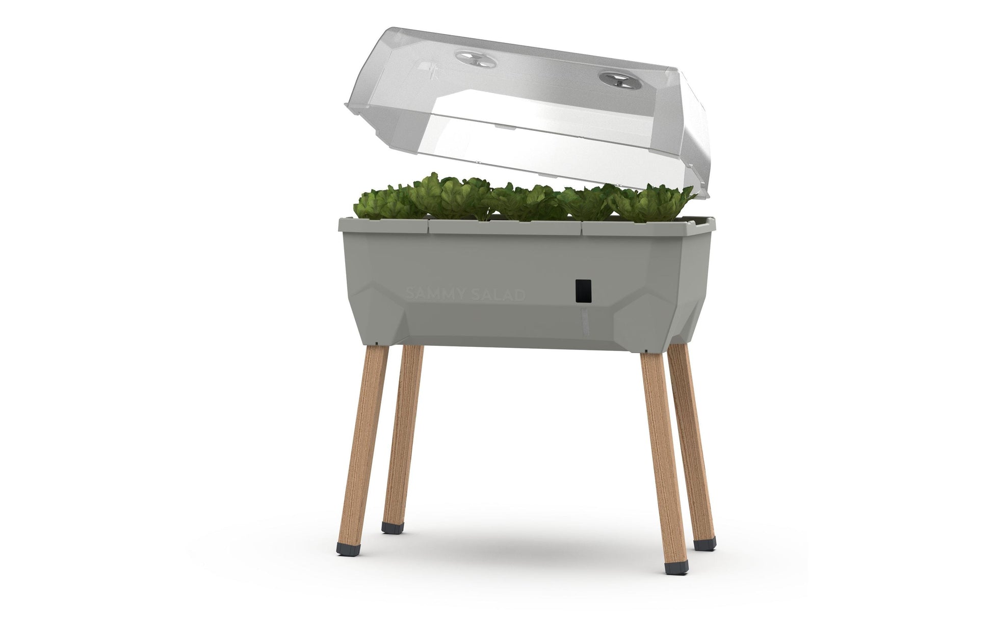 Gusta Garden SAMMY SALAD Hochbeet – 79 × 37,5 × 95 cm – Kunststoff & Lärche, Hellgrau