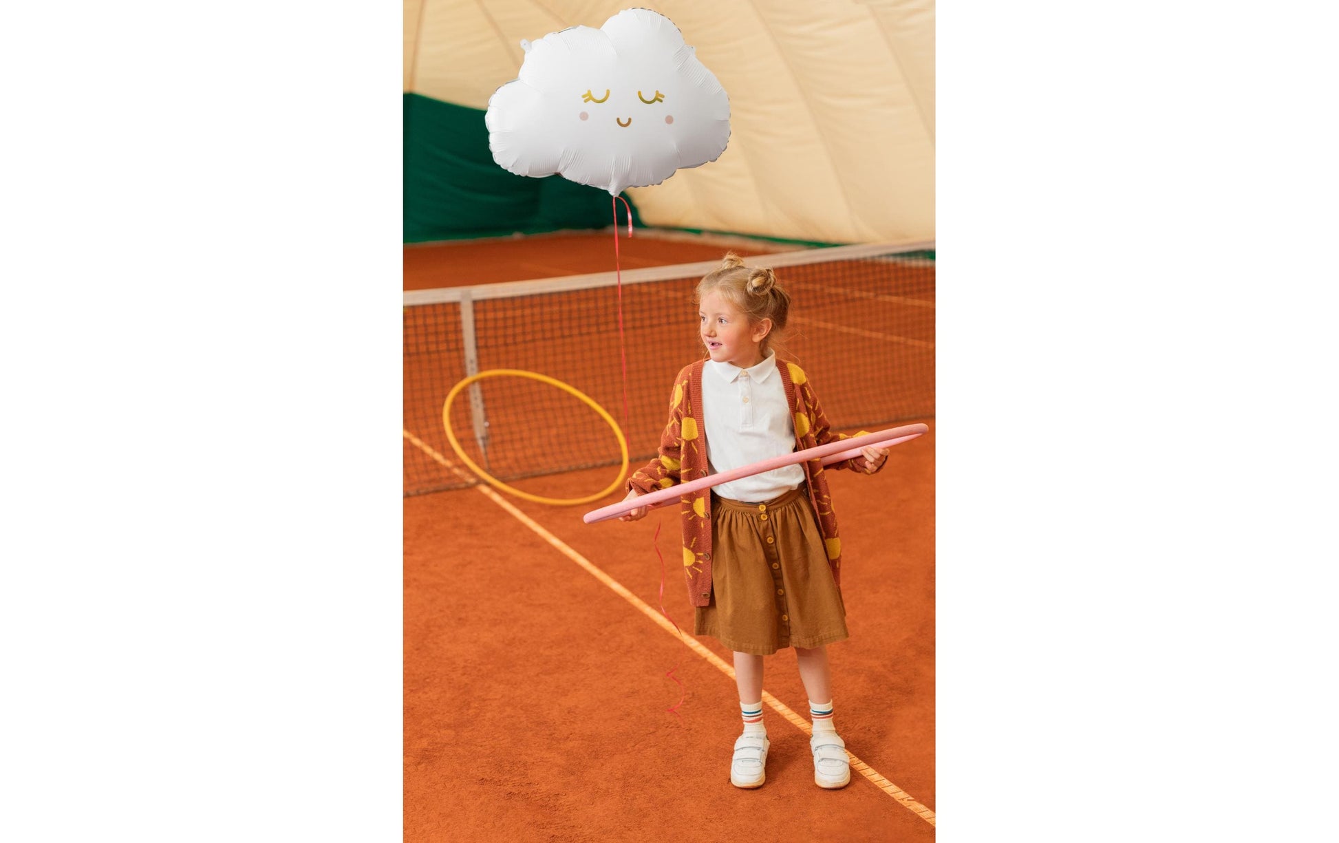 PartyDeco Folienballon Wolke – Weiss – 51 × 35,5 cm – 1 Stk
